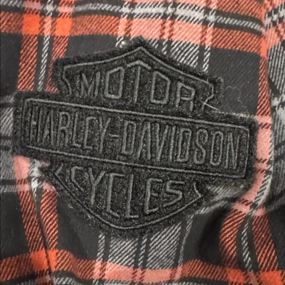 Harley-Davidson Orange and Black Plaid Jacket - Picture 3 of 6